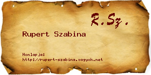Rupert Szabina névjegykártya